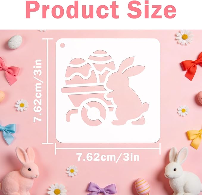 72 PCS 3x3 Inch Spring Easter Stencils for Painting - Reusable Easter Templates Chicks Eggs Bunny Farm Spring Painting Templates on Wood, Glass, Fabric, Window Door Decor DIY Decoration
