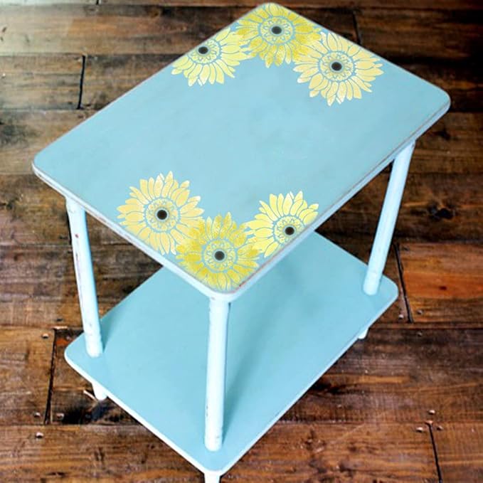 10x10 Inch Boho Sunflower Stencil for Painting on Wood, Canvas, Crafts, Fabric and Furniture - Flower Stencils for Crafts Reusable - Large Stencil for Painting on Walls -DIY Pattern Painting Stencils