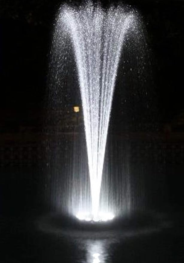 HALF OFF PONDS Small Floating Fountain – 600 GPH Pump for Pools, Ponds & Water Gardens – Adjustable 40" Spray – 48 White LED Lights, Float & 30' Cord