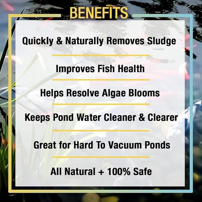 MICROBE-LIFT MLXSA5G Sludge-Away Pond and Outdoor Water Garden Sludge Remover, Safe for Live Koi Fish, Plant Life, and Décor, 5 Gallons