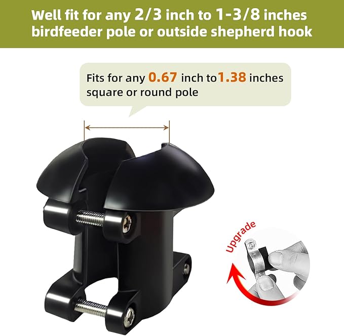 Squirrel Baffle for Bird Feeder Pole 19 inch (1-Pack)