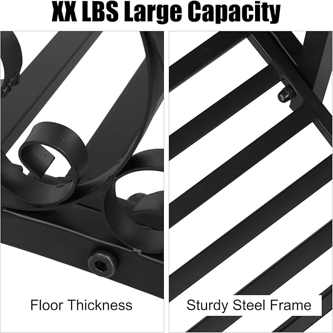 Premium 102x51x43cm Black Iron Garden Bridge with Round Ball Flat Top Handrail