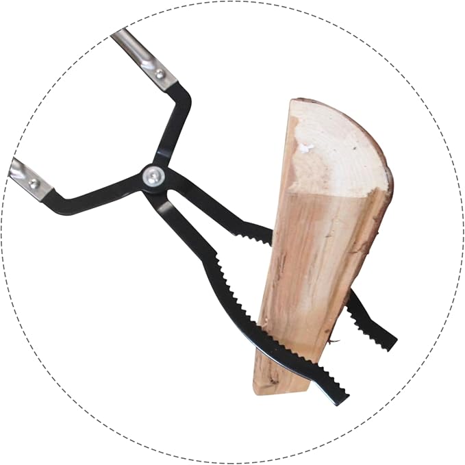 Fire Tongs for Fire Pit Outside Heavy Duty Firewood Log Grabber Claw Stainless Steel 41 Inches Fireplace Tongs and 49 Inches Fire Poker Sets Indoor