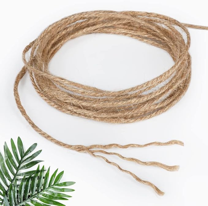 Tenn Well 656 Feet 3mm Jute Garden Twine, Heavy Duty Natural Twine String for Gardening, Plant Supporting, Bundling, Crafting, Wrapping