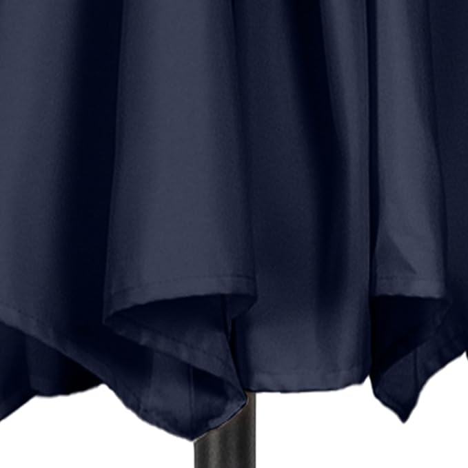 Half Umbrella Outdoor Patio Shade - 9 ft Patio Umbrella with Easy Crank - Small Canopy for Balcony, Table, or Deck by Pure Garden (Navy Blue)
