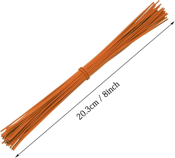 Tupalizy 8 Inch Reusable Cable Ties Wire Twist Ties Garden Twine for Plastic Bags Electronics Cords Organizing Gardening Vines Climbing Plants Halloween Christmas Holiday Decors Crafts, 50PCS, Orange