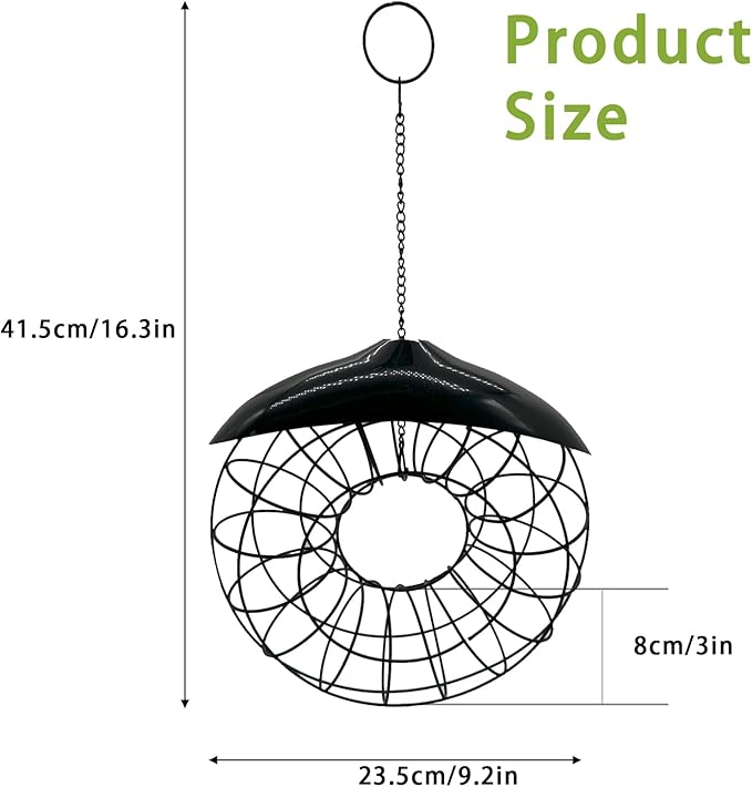 Suet Ball Hanging Wild Bird Feeder Bird Feed Dispenser Suet Ball Holder for Outside Fat Ball Feeder Orbicular Shaped