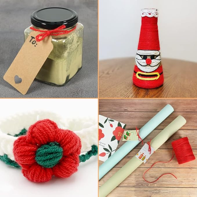 Vivifying Red Twine, 656 Feet 2mm Christmas Twine String for Gift Wrapping, Crafts, Packing and Decoration