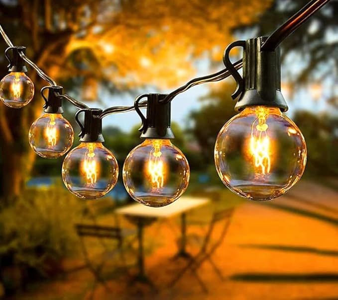 25 Pack Clear G40 Globe Light Bulbs for Patio String Lights Fits E12 and C7 Base 5 Watt 1.5 Inch Dimmable Light Bulbs G40 Replacement Bulbs for Patio Lights