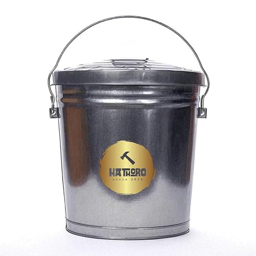 Galvanized Steel Trash Can with Galvanized Locking Lid, for Kitchen, Outdoor, Camping, Multipurpose (Galvanized Steel, 10 Gallon)