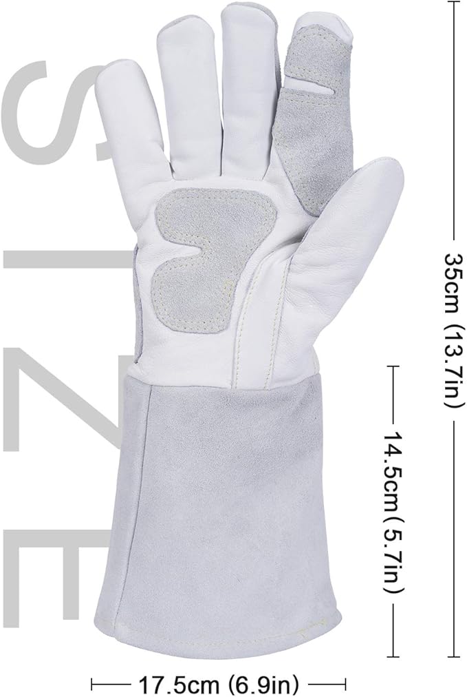 ANDELI Welding Gloves,TIG/Mig/Welding Gloves Heat/Fire Resistant, BBQ/Animal handling gloves with Extra Long Sleeve