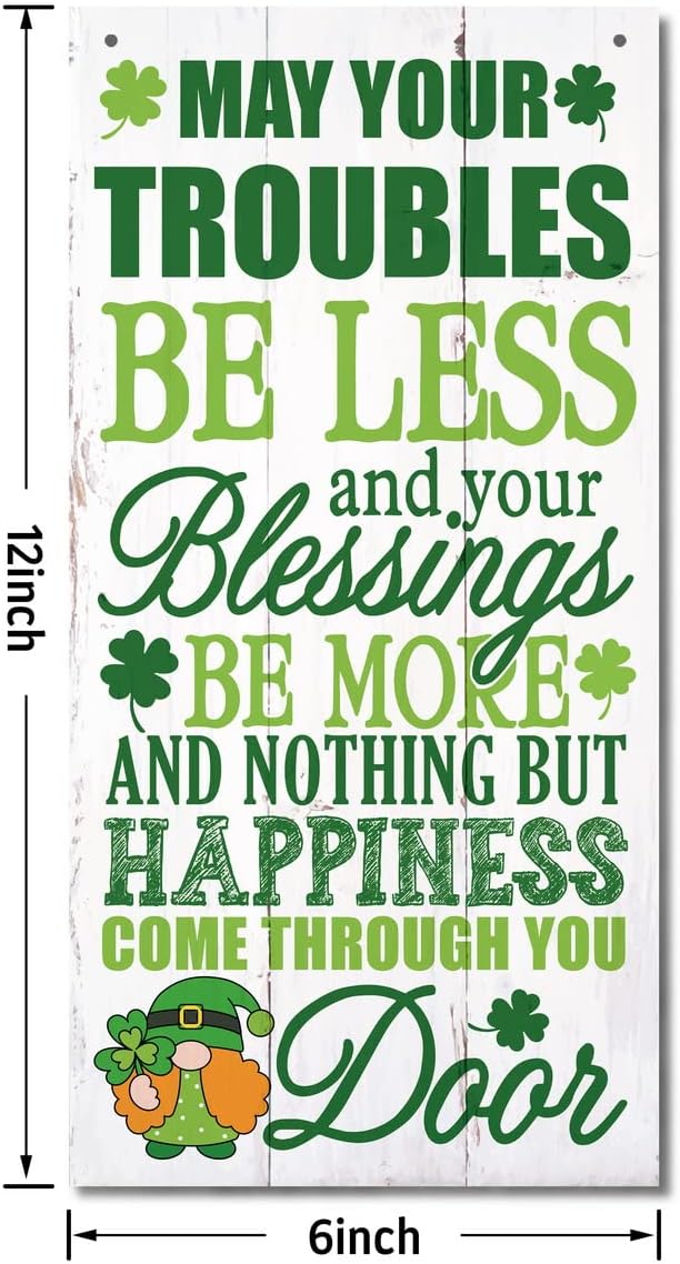 Hanging St Patricks Day Wood Decor Sign, Irish Prayer Printed Wood Wall Art Sign, Irish Home Signs Decor, Hanging Door Wood Sign, Irish Blessing Sign, St Patricks Day Decor, Rustic Farmhouse Decor