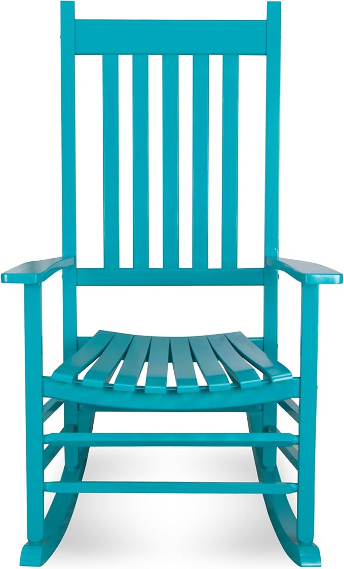 Shine Company Vermont Rocking Chairs, Outdoor Front Porch Rocker Set of 2, Aruba