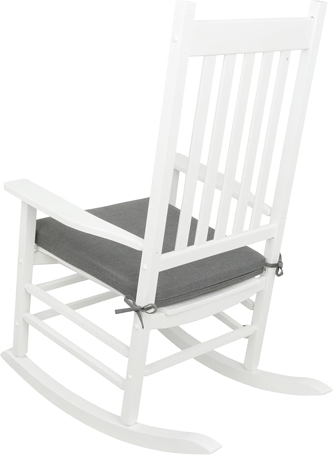 Shine Company Rocking Chair Outdoor Seat Cushion with Ties, 22" x 20", Gray