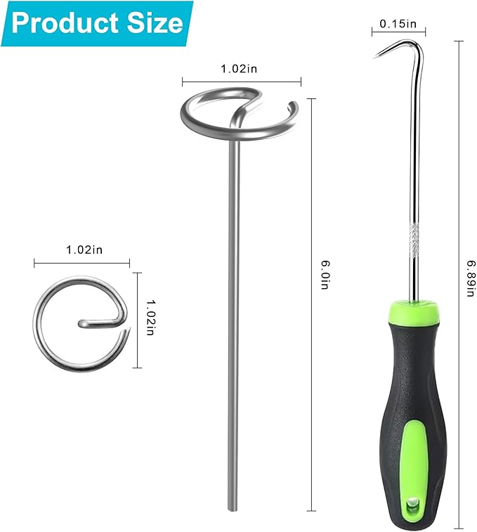 50 pcs Landscape Fabric Stake, 6-inch Galvanized Round Head Landscape Nail Steel Anti Bending Weed Barrier Stake, Used for Plant Cover, Lawn, Fence, and Ground Garden Stake