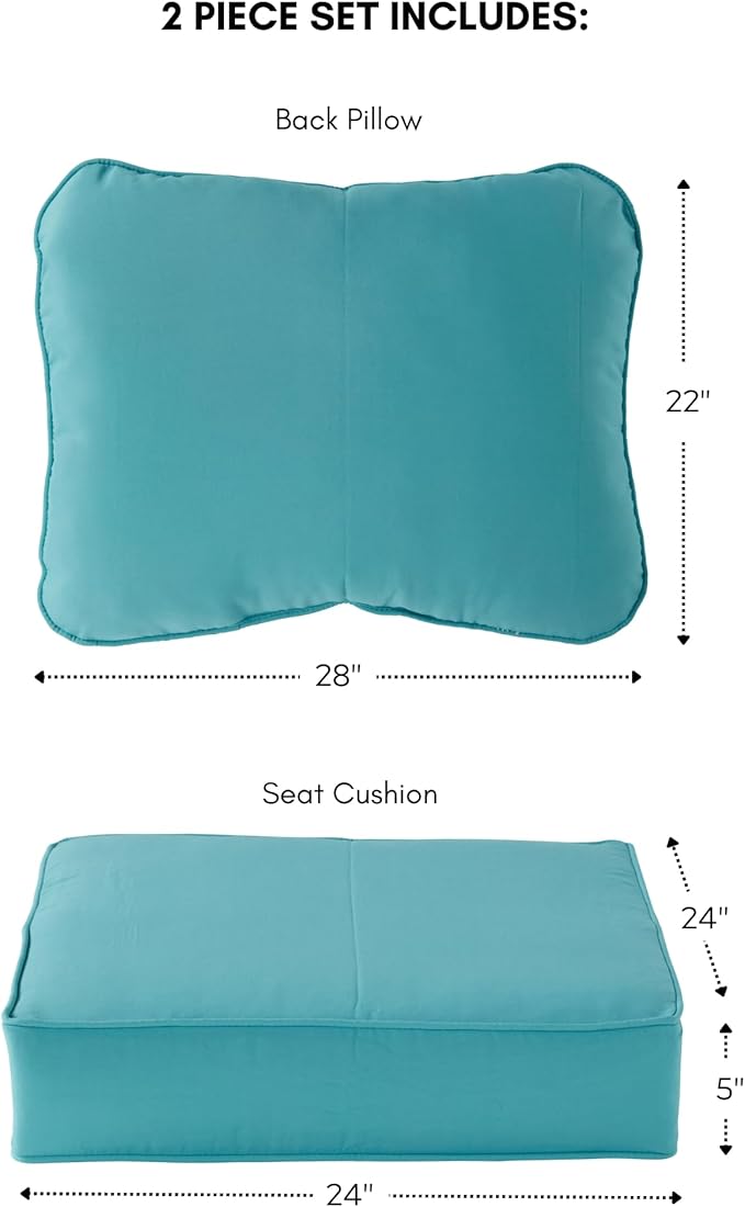 Greendale Home Fashions Outdoor Reversible 2-Piece Deep Seat Cushion Set, Arctic
