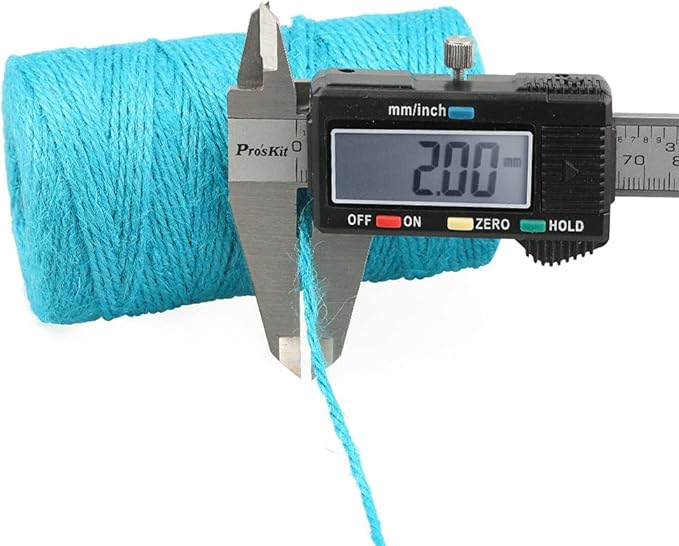 jijAcraft Jute Twine String - 328 Feet, 2mm Colored Natural Hemp Twine for Gift Wrapping, Crafting, Planting and DIY Projects