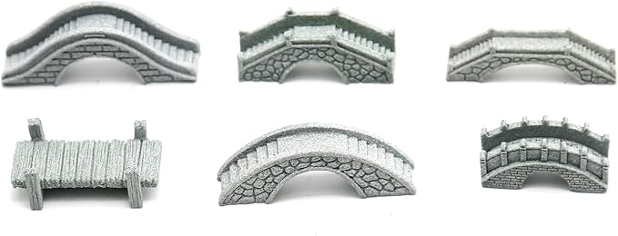 MDEOOSKY 6PCS Mini Stone Bridge Ornaments for Garden Outdoor Decor Porch Yard Potted Plants Micro Landscaping Tiny Home Kit Art Statues Ornament