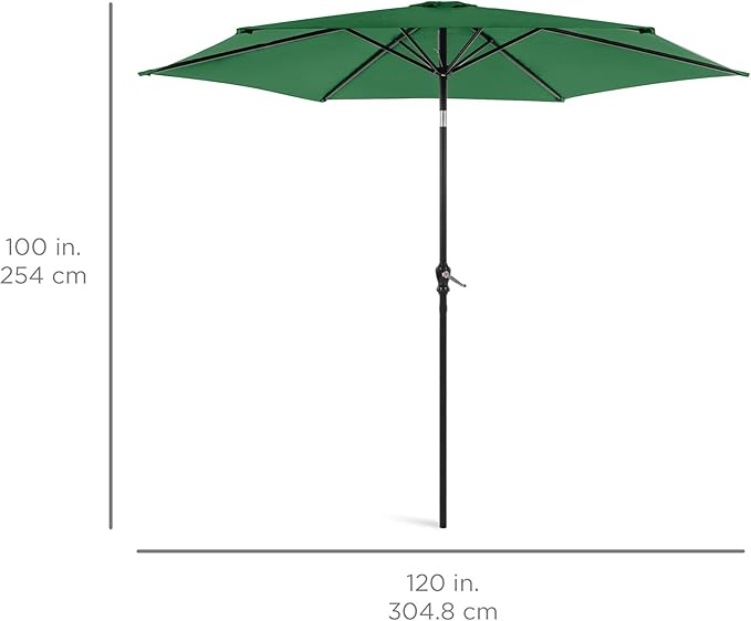 Best Choice Products 10ft Outdoor Steel Polyester Market Patio Umbrella w/Crank, Easy Push Button, Tilt, Table Compatible