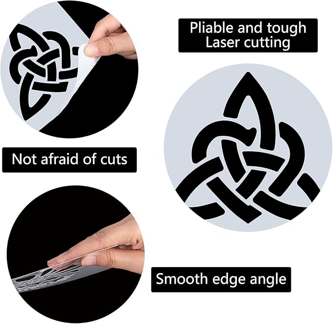 GORGECRAFT Large Celtic Knot Stencils 12x12 Inch Reusable Triquetra Knot Stencil Viking Symbol Template Signs Decoration for Painting on Wood Wall Scrapbook Card Floor Canvas and Tile Drawing