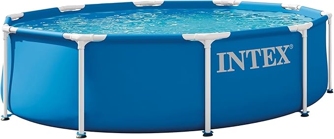 INTEX 28201EP 10Ft X 30In Metal Frame Above Ground Swimming Pool Set, Includes 330 GPH Cartridge Filter Pump, Puncture-Resistant Material, Rust Resistant, 1185 Gallon Capacity