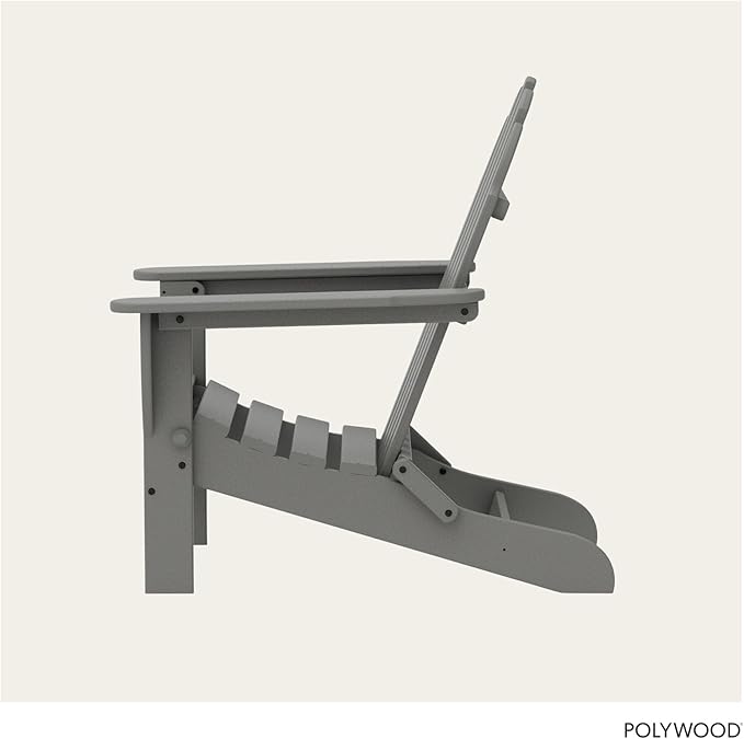 POLYWOOD AD5030GY Classic Folding Adirondack, Slate Grey