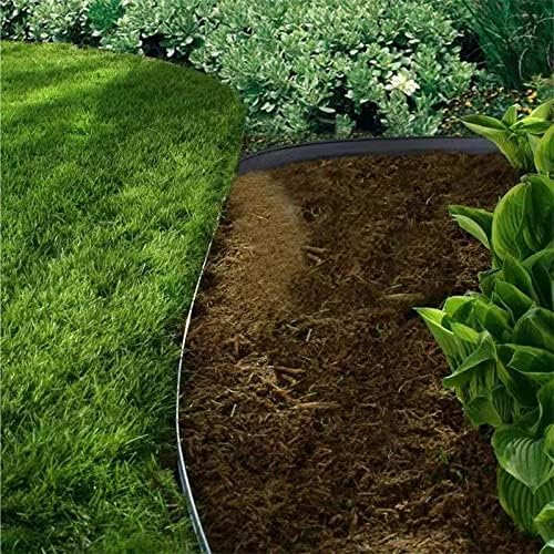 Garden Edging，160ft Landscape Edging with 200 Spikes for Lawn 2 Inch Tall(Black, 160FT)