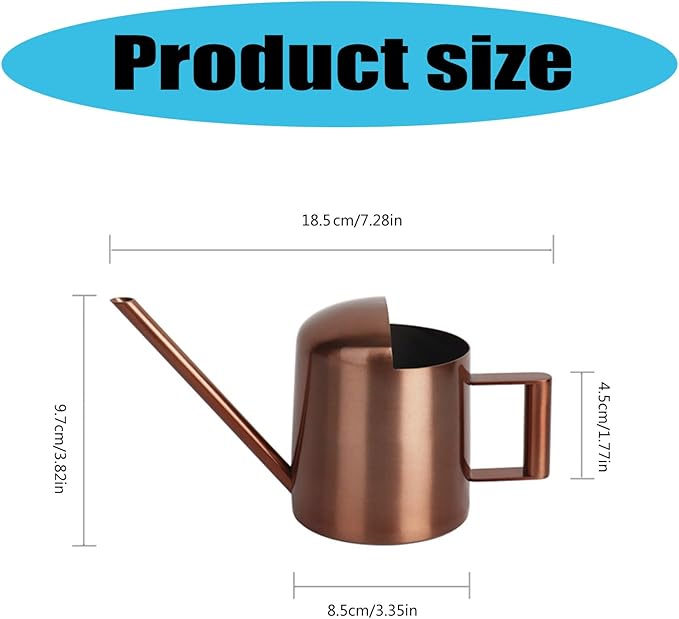 Watering Can for Indoor Plants, Small Watering Cans Sprinkling Pot for Greenhouse Garden Flower Plants, Stainless Steel Long Spout Water Can for Outdoor Watering Plants, 300ML/0.08 Gallon (Green)