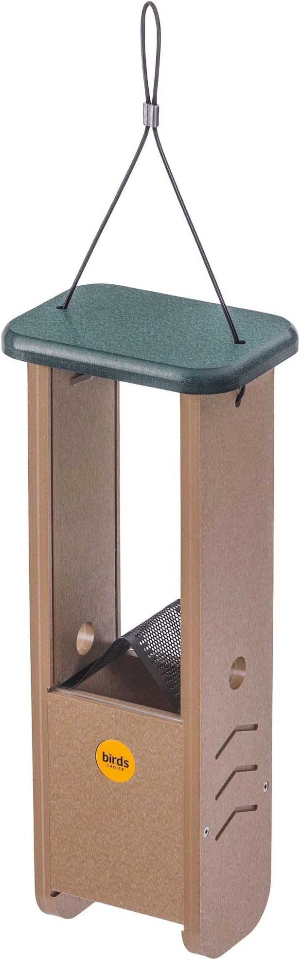 Birds Choice SNWP Peanut and Suet Nugget Bird Feeder, Woodpecker Bird Feeder, 1.25 Quarts, Taupe/Green