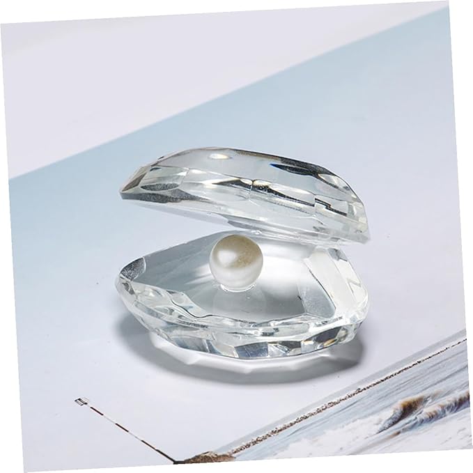 Crystal Pearl Shell Cake Decor Seashell Model Desktop Ornament Birthday Present Garden Decor Lightweight Decoration