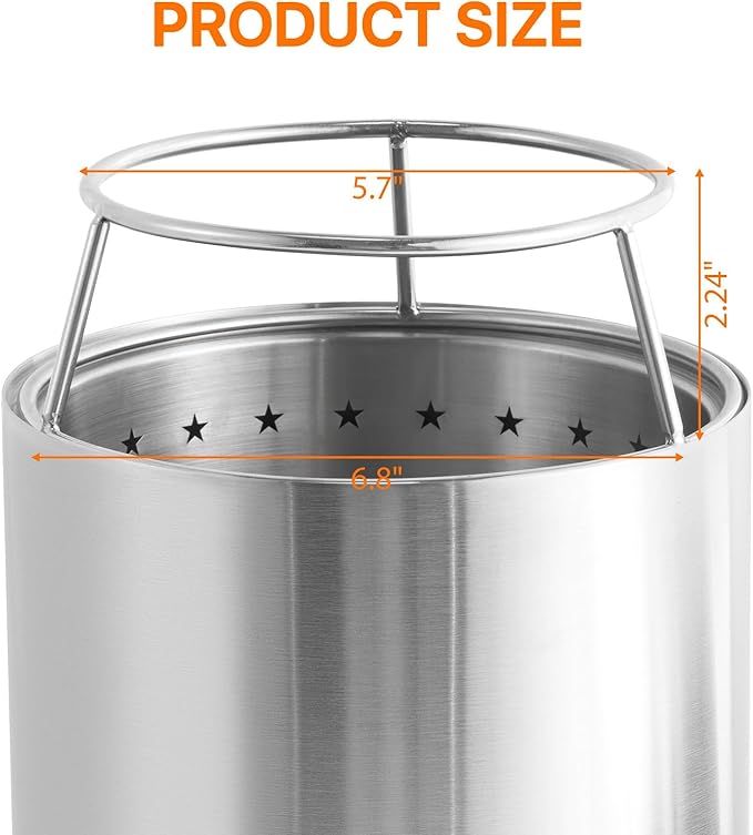 CHANGE MOORE 7-inch Secondary Combustion Smokeless Tabletop Fire Pit Cover Assembly, Fits Large Fire Pits or Outdoor Ignition, Compatible with Solo Stove Mesa XL Stove, Includes Rack & Fork Only