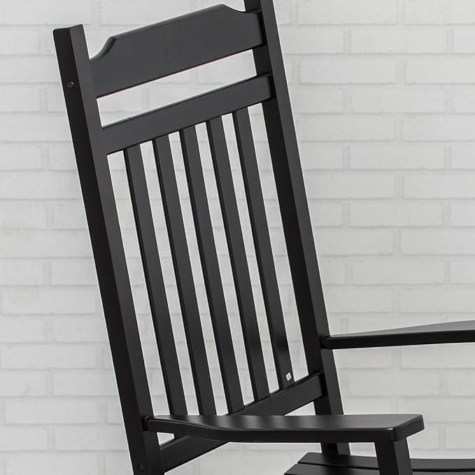 Wooden Porch Rocking Chairs Outside Outdoor Rockers for Adults Furniture for Living Room Patio Lounge Garden Indoor Black