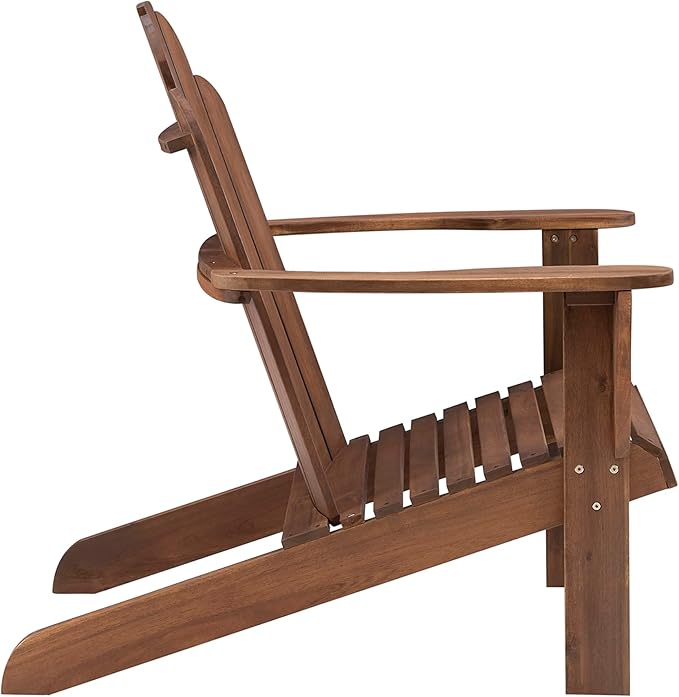Linon Home Dcor Home Decor Teak Wood Stock Chair, 30.4" wx37.6 dx37.8 h, Stain