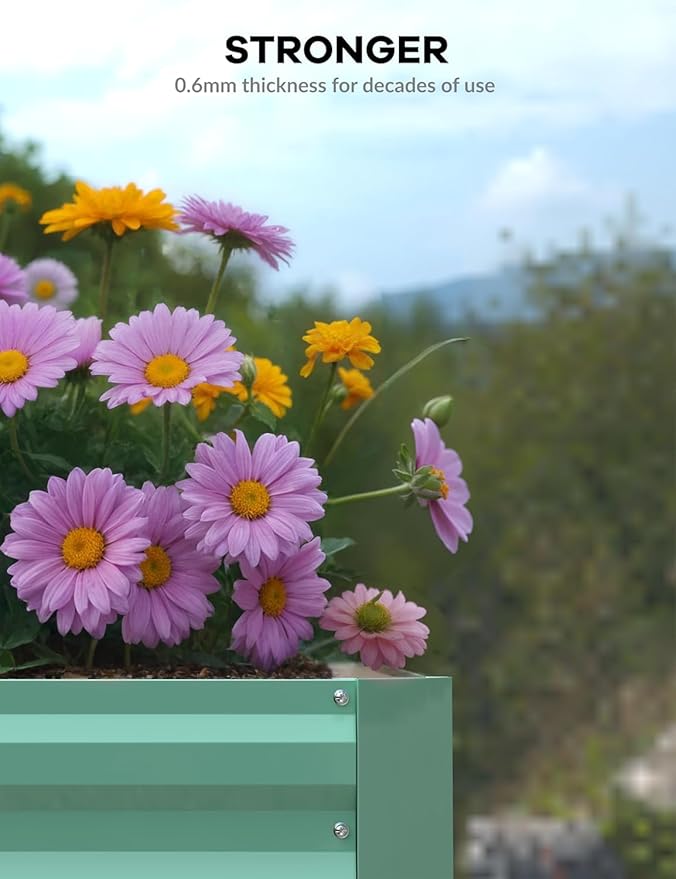 1PC 0.5mm 6 * 3 * 2ft Garden Planting Bed - Garden Bed, Raised Garden Bed, Galvanized Raised Garden Bed, Planter Box, Raised Beds for Gardening