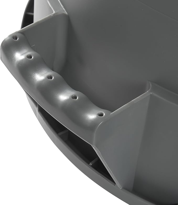 Winco PTC-10G Round Trash Can, 10 Gallon, Plastic, Gray