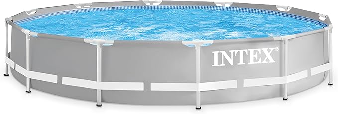 INTEX 26710EH Prism Frame Premium Above Ground Swimming Pool: 12ft x 30in – SuperTough Puncture Resistant – Rust Resistant – Easy Assemble – 1718 Gallon Capacity – Pool Only