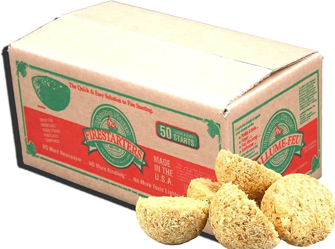 Lightning Nuggets N50VBOX Firestarters Box of Fire-Starting Nuggets, 50 Count,Tan- Pack of 2