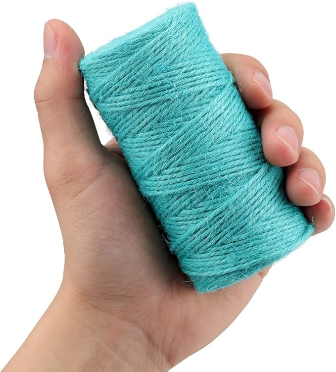 jijAcraft Jute Twine String 328 Feet, 2mm Colored Natural Twine for Gift Wrapping, Climbing Plant, Garden Craft, DIY Christmas Handmade Arts, Gift Decoration