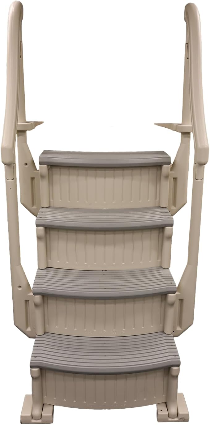 Confer Plastics Curve CCX-AG Drop in Above Ground Pool Step with Grey Treads - Base Step