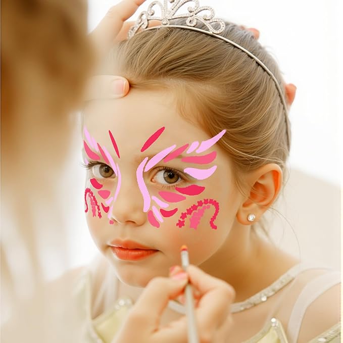 8 PCS Carnival Face Stencils Reusable Face Paint Templates for Kids Adult Tattoo Painting Stencils Unicorn Pattern Carnival Party Supply Wood Wall DIY Art Furniture Home Decoration, 7.9 x 4.7 Inch
