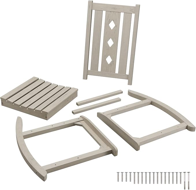 Oversized Rocking Chair, Outdoor Rocking Chair for Adults, All Weather Resistant Porch Rocker for Lawn Garden, 350lbs Weight Capacity