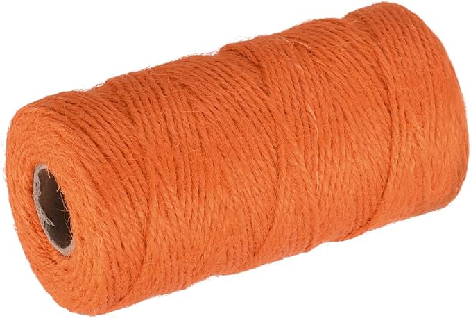 MECCANIXITY 328 Feet Garden Twine, 2mm Craft Jute Twine String Jute for Artwork, DIY Crafts, Gift Wrapping, Orange