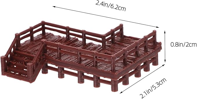 LOGOFUN 4PCS Miniature Arch Bridge Figurines Chinese Style Garden Model Mini Plastic Z Shaped Bridges for Micro Dollhouse Plant Pot Terrarium Decor