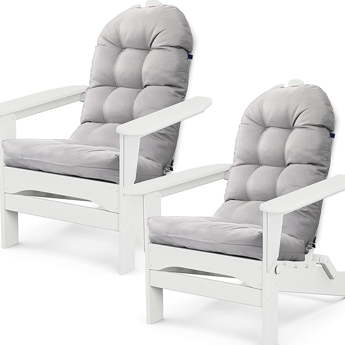 Adirondack Chair Cushion Set of 2, Thick Indoor/Outdoor Rocking Chair Cushion with High Elasticity PP Cotton, Fade-Resistant, 44'x19'x4