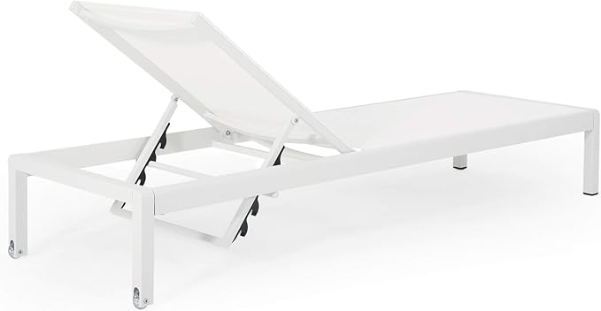 Christopher Knight Home Cynthia Outdoor Chaise Lounge (Set of 2), White.