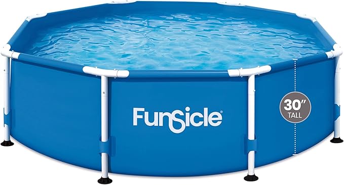 Funsicle Activity 8' x 30" Round Above Ground Swimming Pool Set with SkimmerPlus 2-in-1 Filter Pump - Easy Setup for Backyard Fun