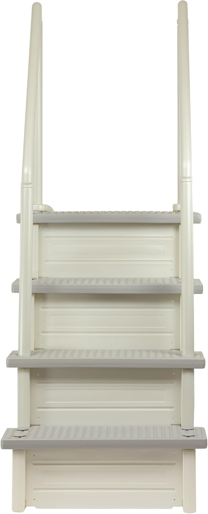 Aqua Select Anti-Slip in-Pool Steps | Pearl White/Cloud Gray Steps | for Above Ground Swimming Pools | Can Mount to Decks 48" to 54" H | Safety Stairs Capacity Up to 350 lbs