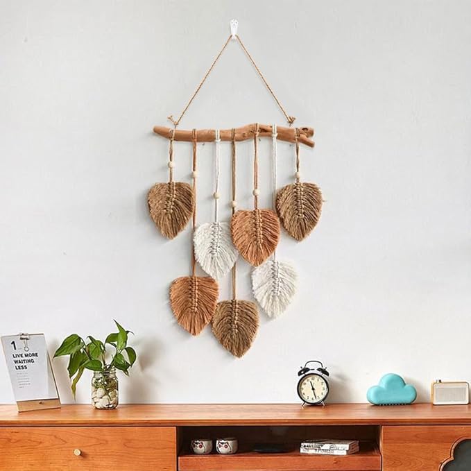 1Pc 15 Inch Natural Driftwood Decorative Branches Farmhouse Home Wall Hanging Decor Hanging Jewelry Organizers with 5 Hooks Decorative Farmhouse Home Wall Decor