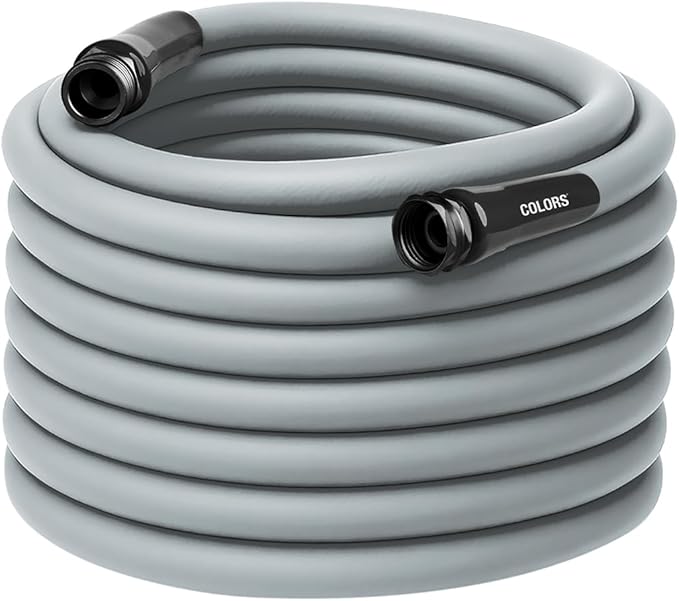 Flexzilla Colors Garden Hose 5/8 in. x 100 ft., Lightweight All-Weather Water Hose, Durable and Flexible, Leak-Free Connections, Slate Gray