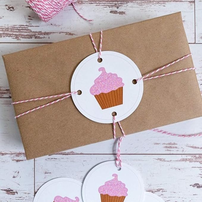 G2PLUS Pink and White Cotton String, 2MM 328 Feet White Pink Cotton Bakers Twine for Crafts, Gift Wrapping, Home Decor, Gift Packaging, Christmas, Mother's Day